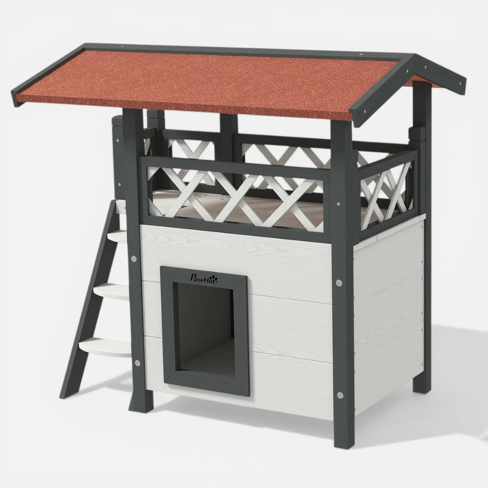 Maison Pour Chat - Escalier Et Balcon