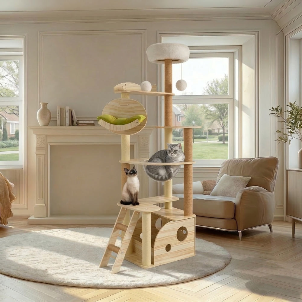 Arbre à Chat en Bois Original