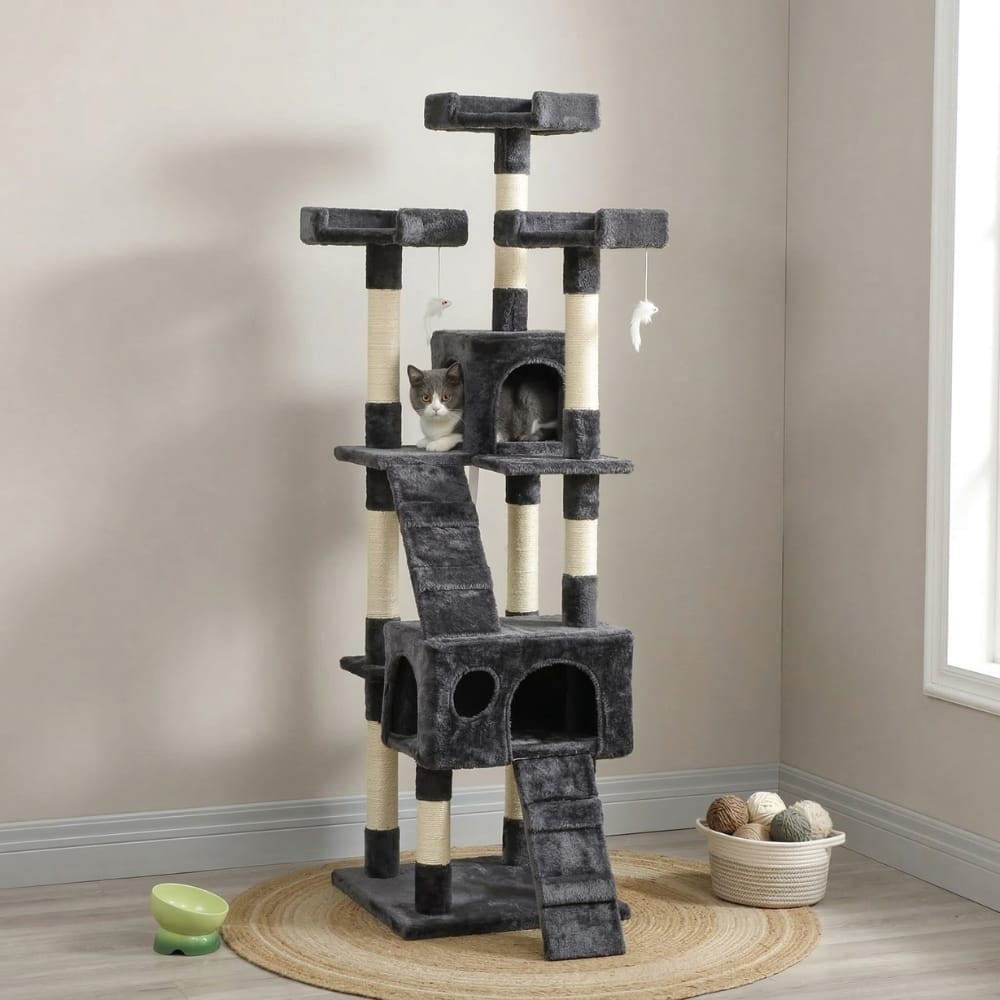 Chat Confort Arbre à Chat Avec Escalier Arbre à Chat Avec Escalier – Offrez-leur Aventure & Confort Unique