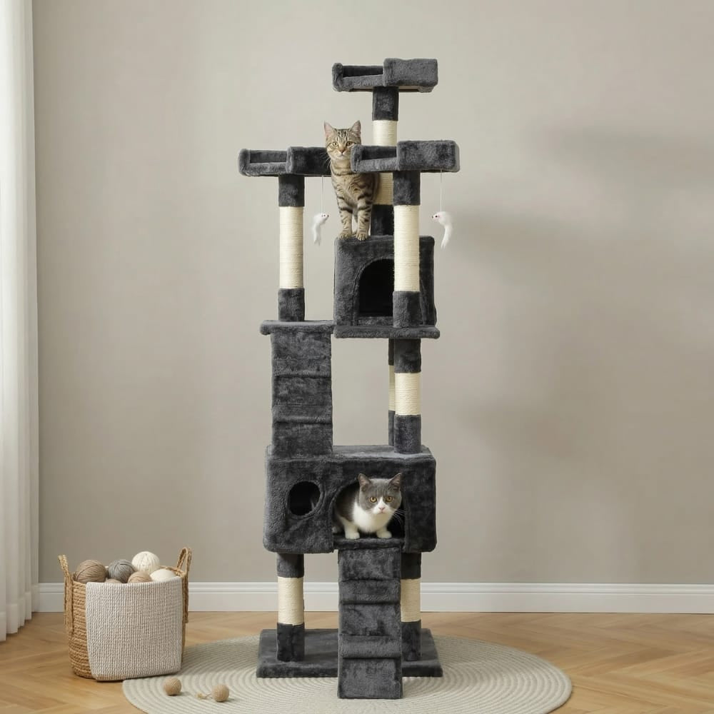 Chat Confort Arbre à Chat Avec Escalier Arbre à Chat Avec Escalier – Offrez-leur Aventure & Confort Unique