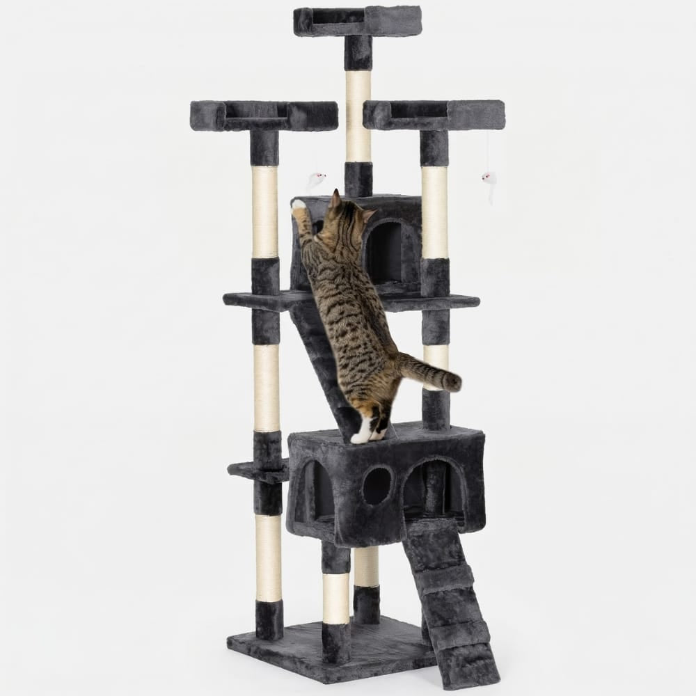 Chat Confort Arbre à Chat Avec Escalier Arbre à Chat Avec Escalier – Offrez-leur Aventure & Confort Unique