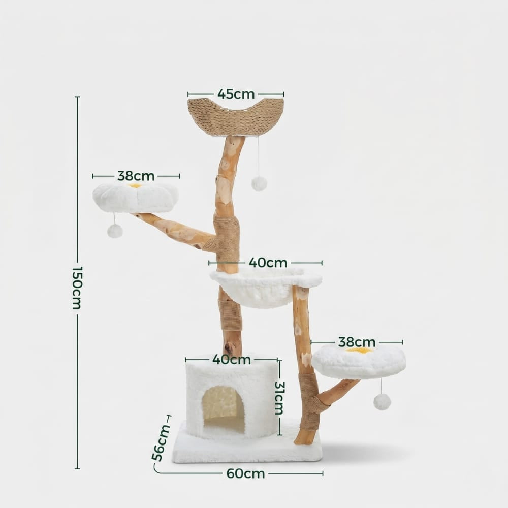 Chat Confort Arbre à Chat Bois et Blanc Arbre à Chat Bois et Blanc - Offrez le confort!