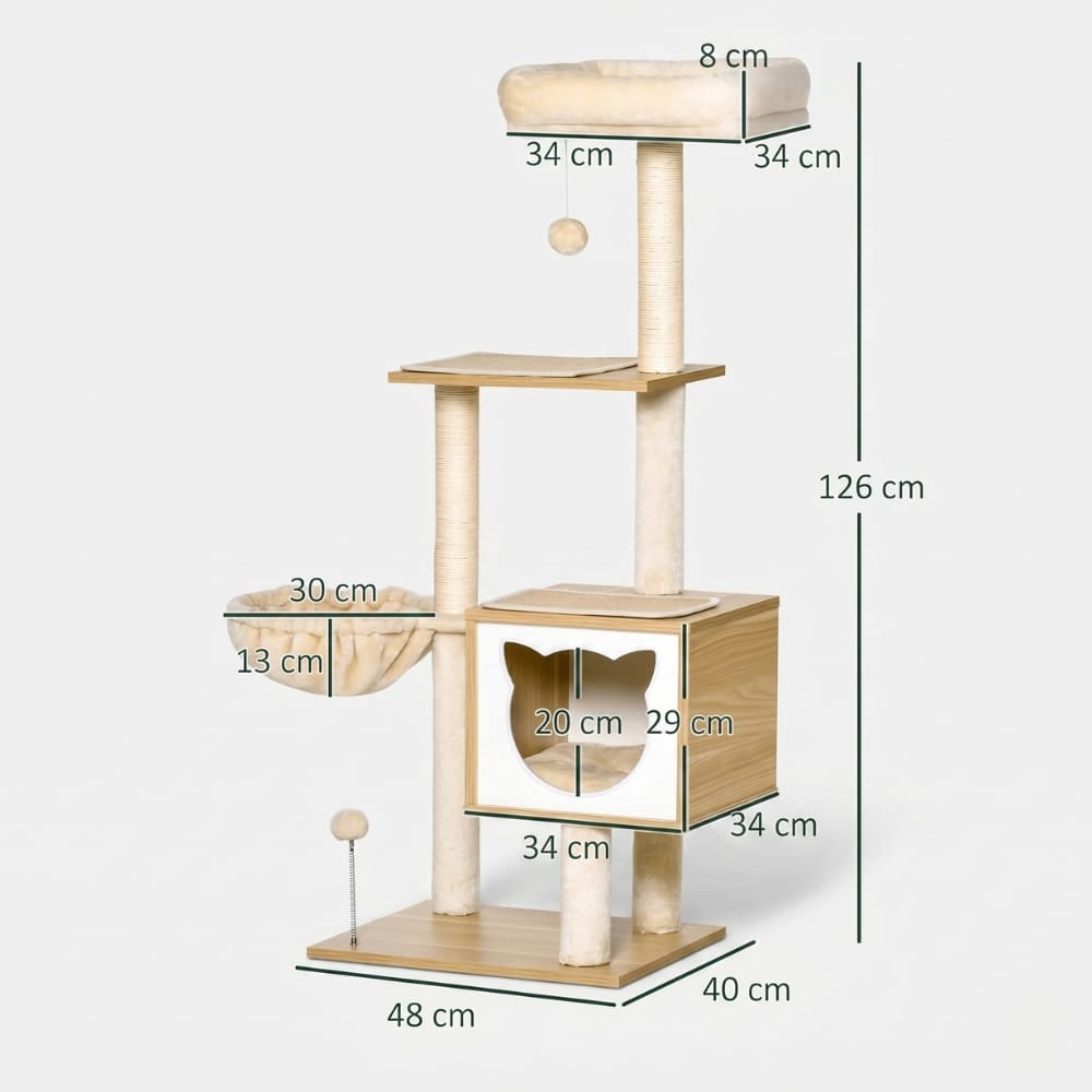 Chat Confort Arbre à Chat Bois Naturel Arbre à Chat Bois Naturel — Adoptez la stabilité