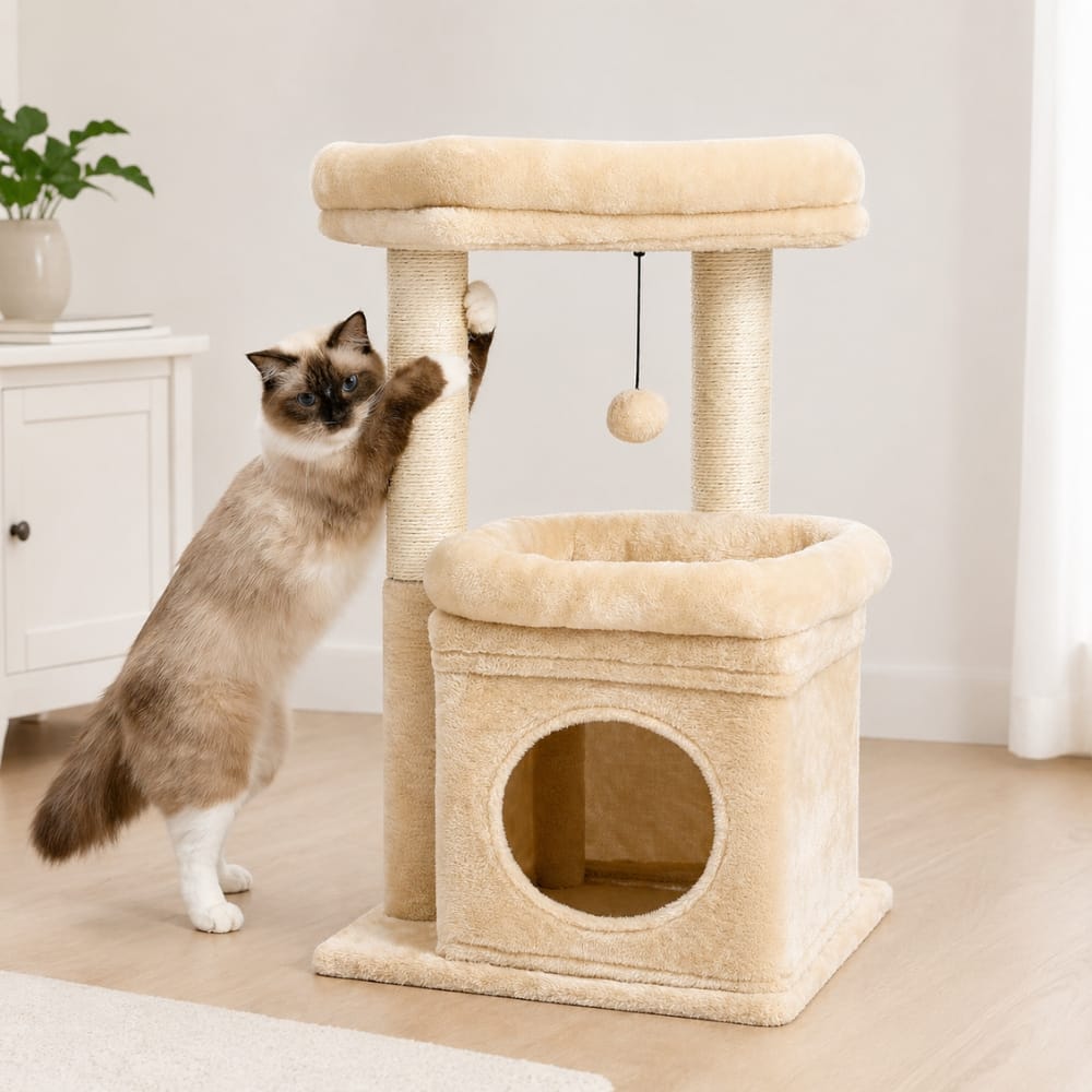 Chat Confort Arbre à Chat Compact Arbre à Chat Compact Espace jeu, montage facile Image
