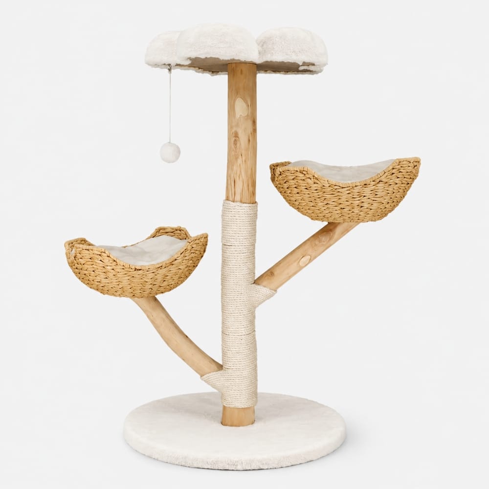 Chat Confort Arbre à Chat en Bois 111 cm Arbre à Chat en Bois 111 cm - Offrez lui un coin douillet