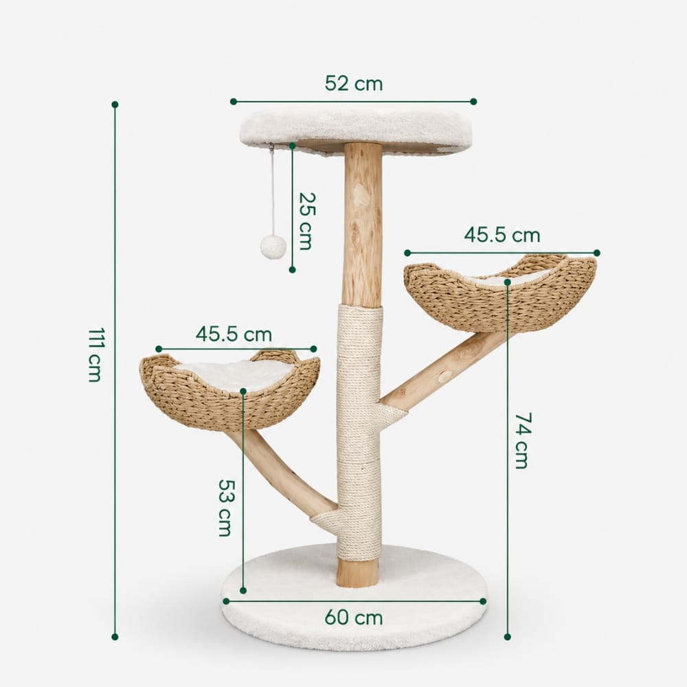 Chat Confort Arbre à Chat en Bois 111 cm Arbre à Chat en Bois 111 cm - Offrez lui un coin douillet