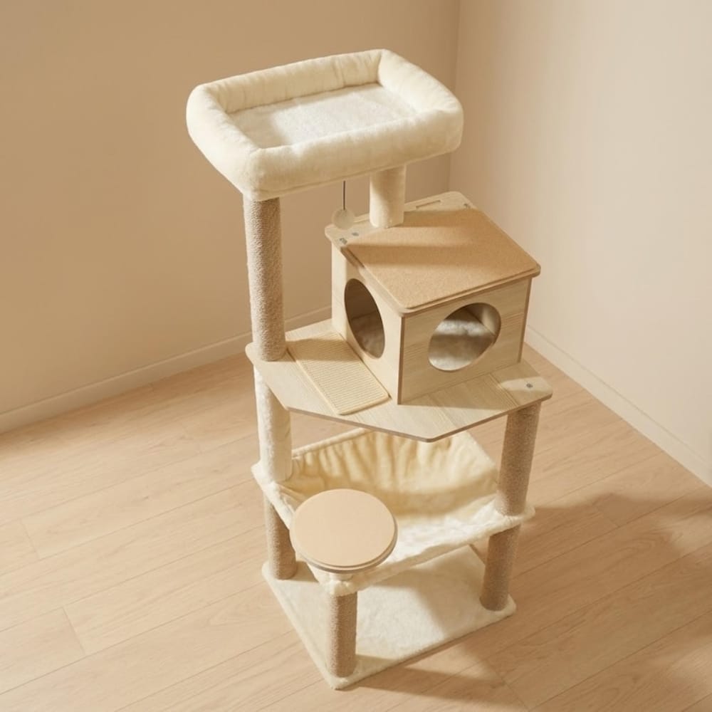 Chat Confort Arbre à Chat en Bois Design Arbre à Chat en Bois Design Adoptez-le: style & confort Image