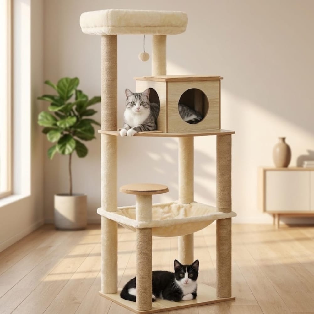 Chat Confort Arbre à Chat en Bois Design Arbre à Chat en Bois Design Adoptez-le: style & confort