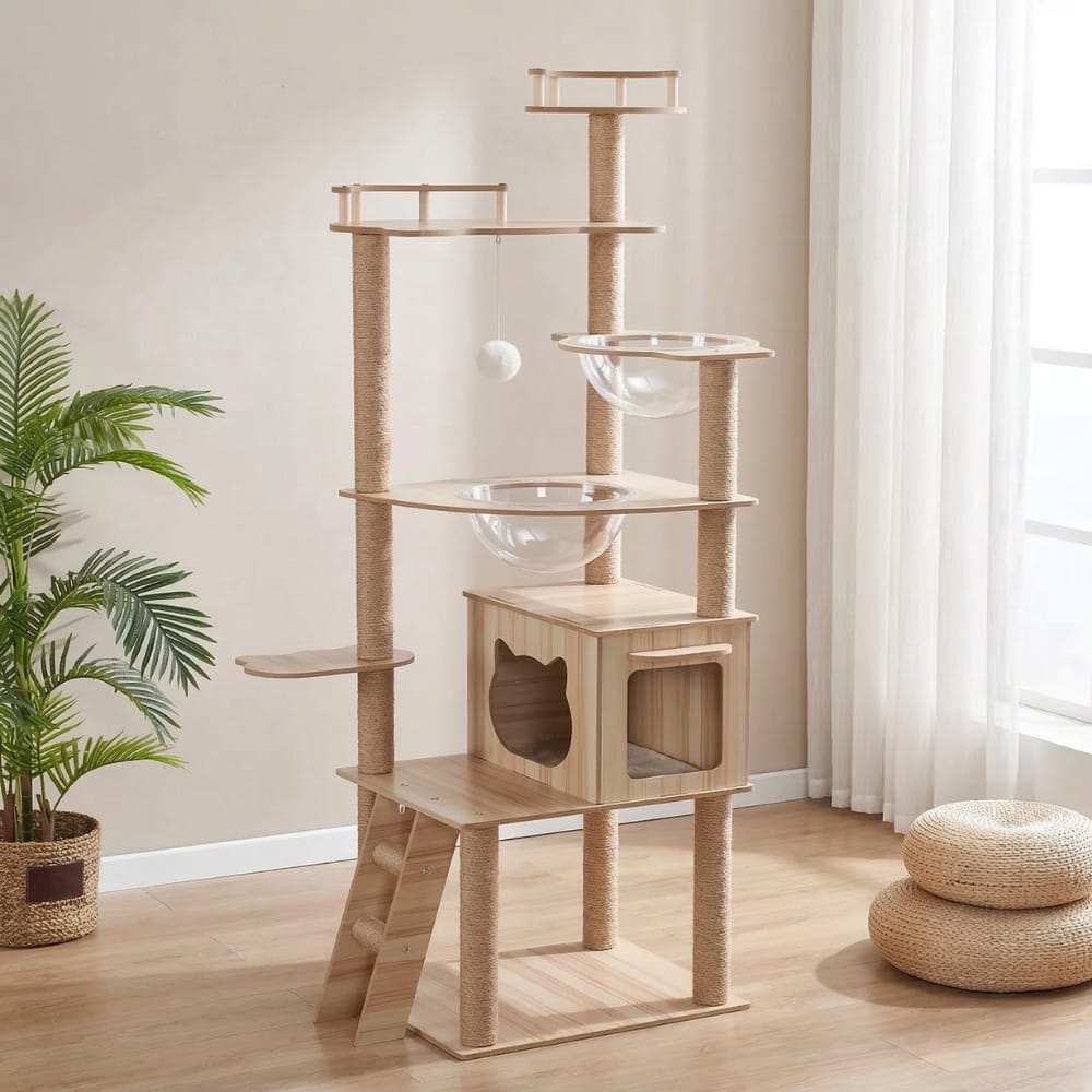 Chat Confort Arbre à Chat en Bois Arbre à Chat en Bois – Offrez à votre chat un paradis naturel unique