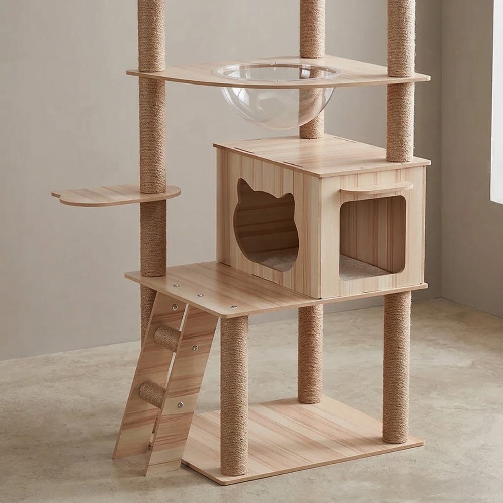 Chat Confort Arbre à Chat en Bois Arbre à Chat en Bois – Offrez à votre chat un paradis naturel unique