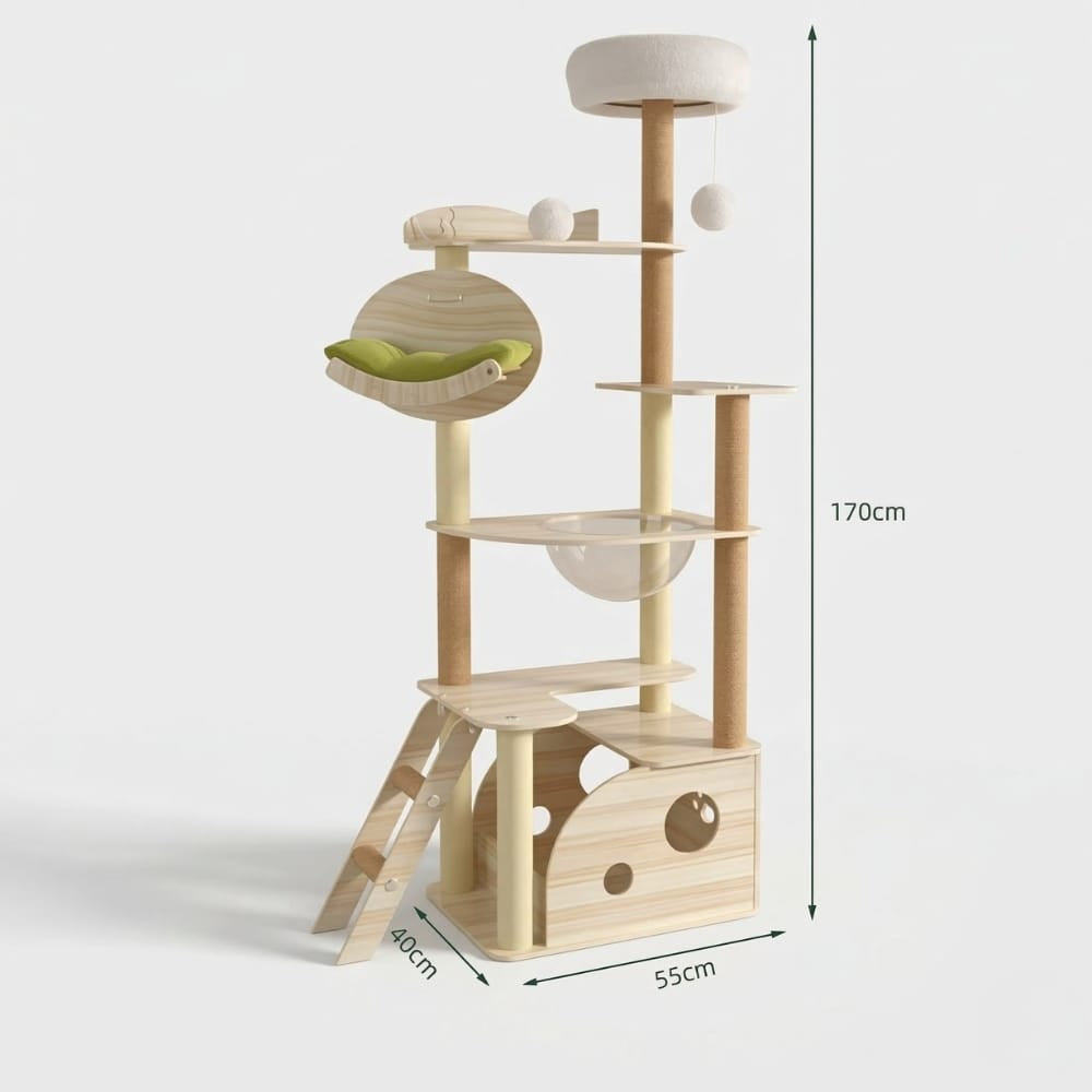 Chat Confort Arbre à Chat en Bois Original Arbre à Chat en Bois Original – Transformez l’Univers de Votre Chat !