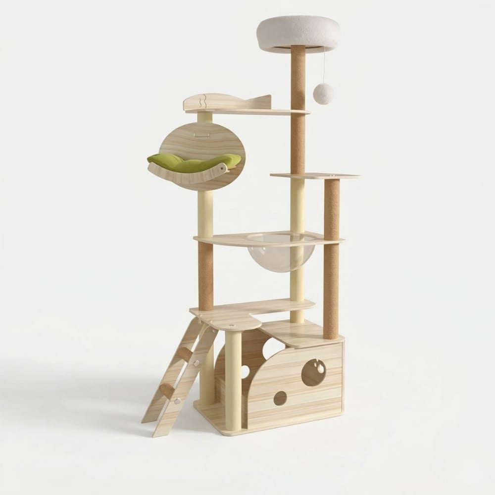 Chat Confort Arbre à Chat en Bois Original Arbre à Chat en Bois Original – Transformez l’Univers de Votre Chat !