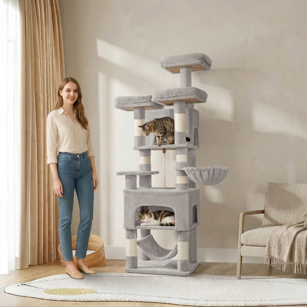 Chat Confort Arbre à Chat Grand Arbre à Chat Grand – Offrez à Votre Félin Un Terrain d’Aventure Unique