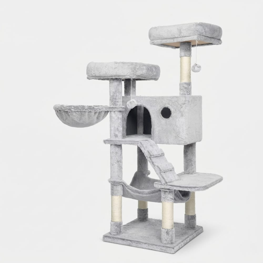 Chat Confort Arbre à Chat Gris Arbre à Chat Gris – Offrez à Votre Chat un Coin de Paradis Unique