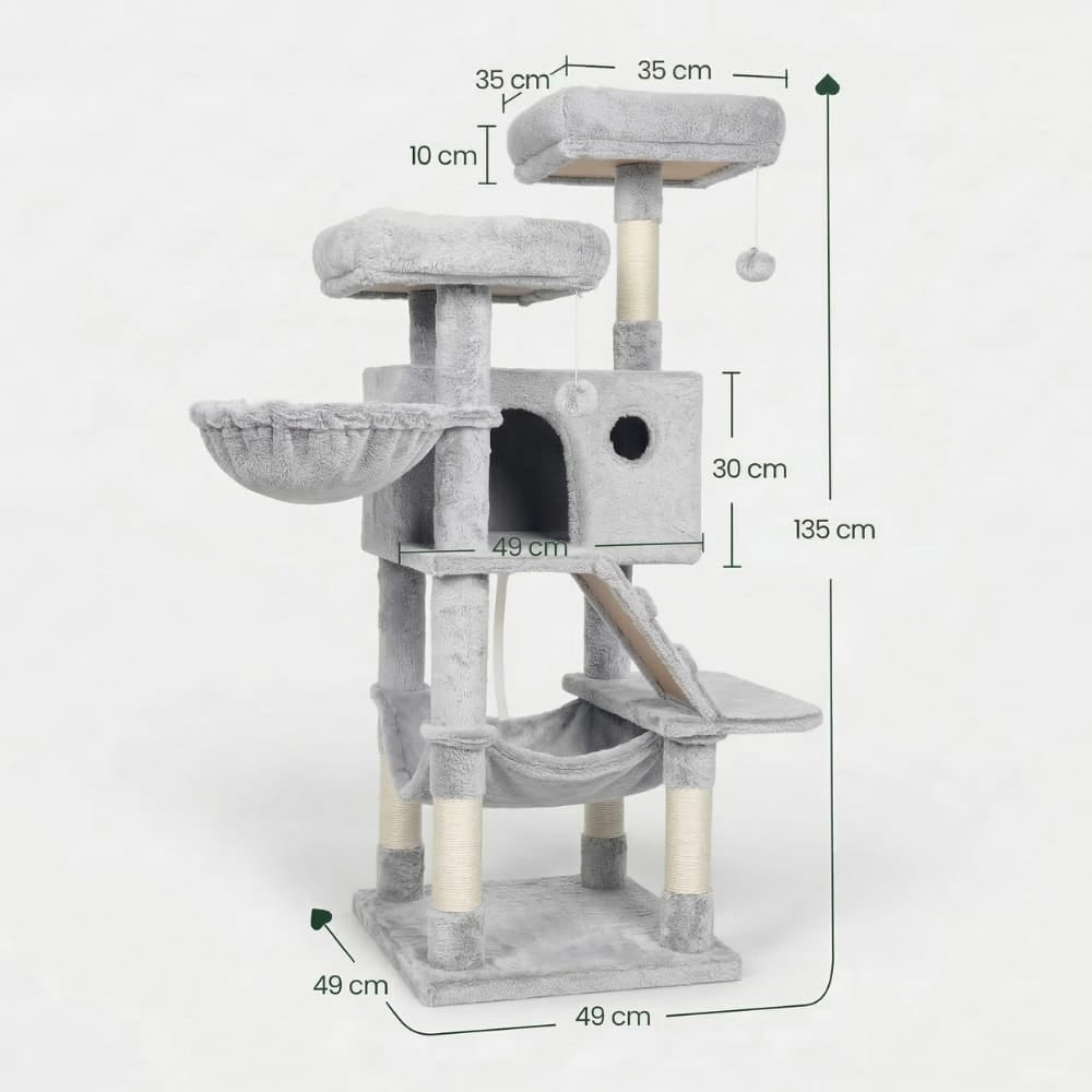 Chat Confort Arbre à Chat Gris Arbre à Chat Gris – Offrez à Votre Chat un Coin de Paradis Unique