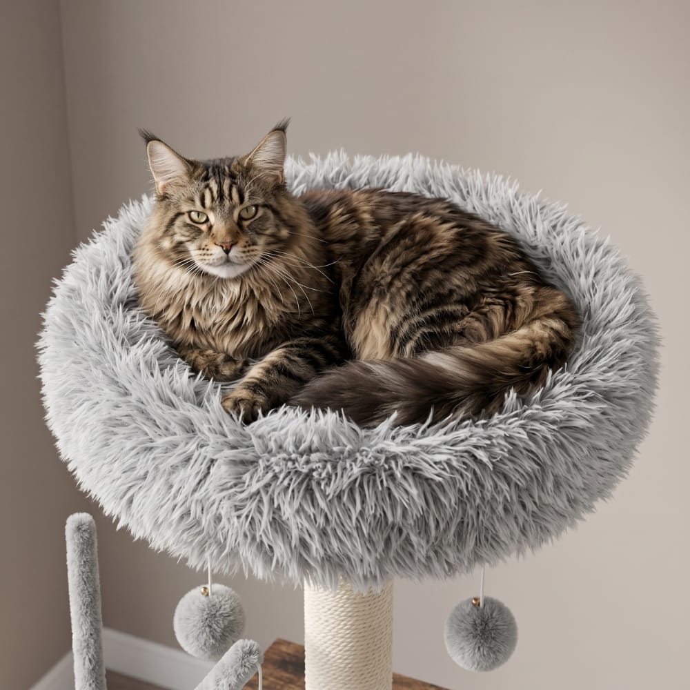 Chat Confort Arbre à Chat Meuble Cache Litière Arbre à Chat Meuble Cache Litière Rangement discret!