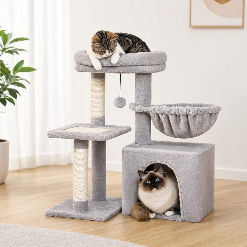 Chat Confort Arbre à Chat Petit Espace Arbre à Chat Petit Espace Conçu pour le gain de place Image