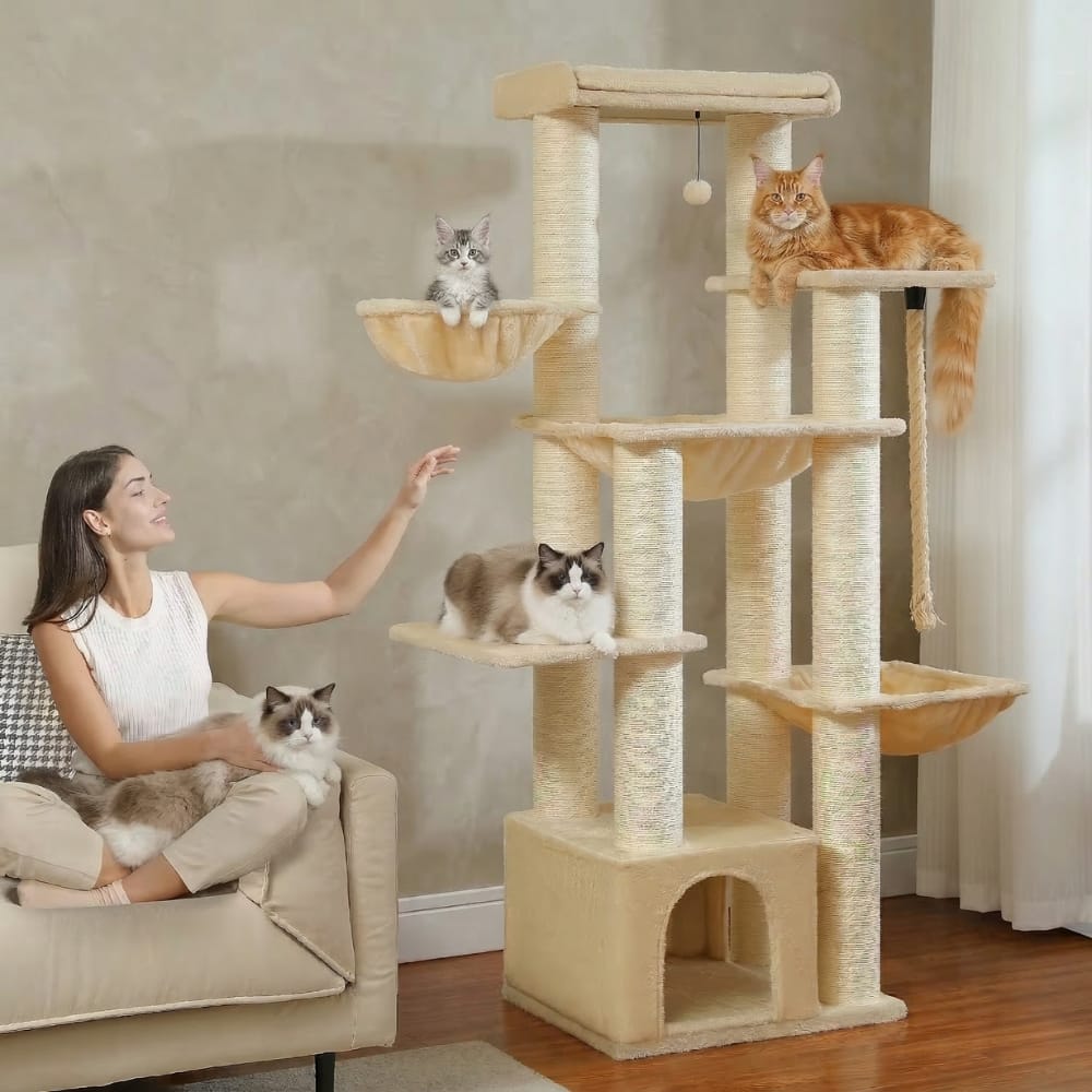Chat Confort Arbre à Chat XXL Solide Arbre à Chat XXL Solide – Offrez à Votre Chat Confort & Aventure