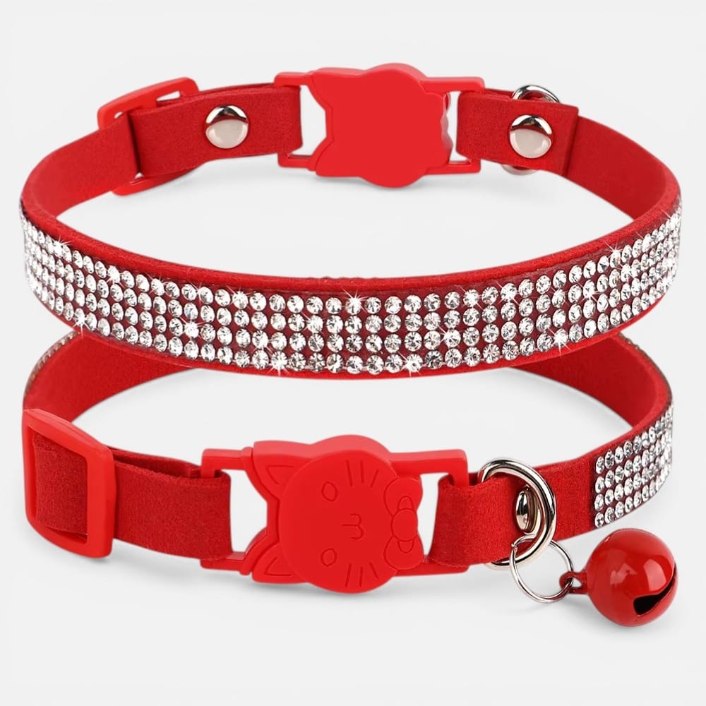 Chat Confort Collier Pour Chat Diamant Collier Chat Diamant : anti étranglement et brillant  !