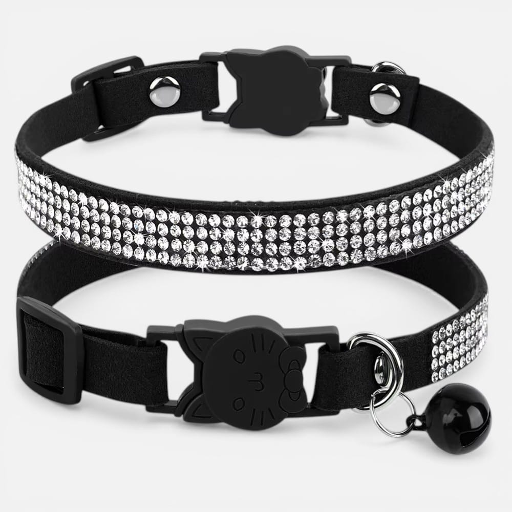 Chat Confort Collier Pour Chat Diamant Collier Chat Diamant : anti étranglement et brillant  !