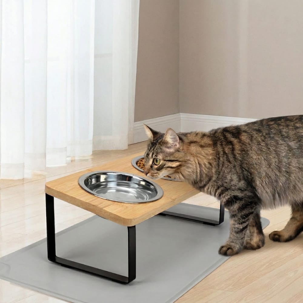 Chat Confort Gamelle Double Inox Chat Gamelle Double Inox Chat - Prête à nourrir