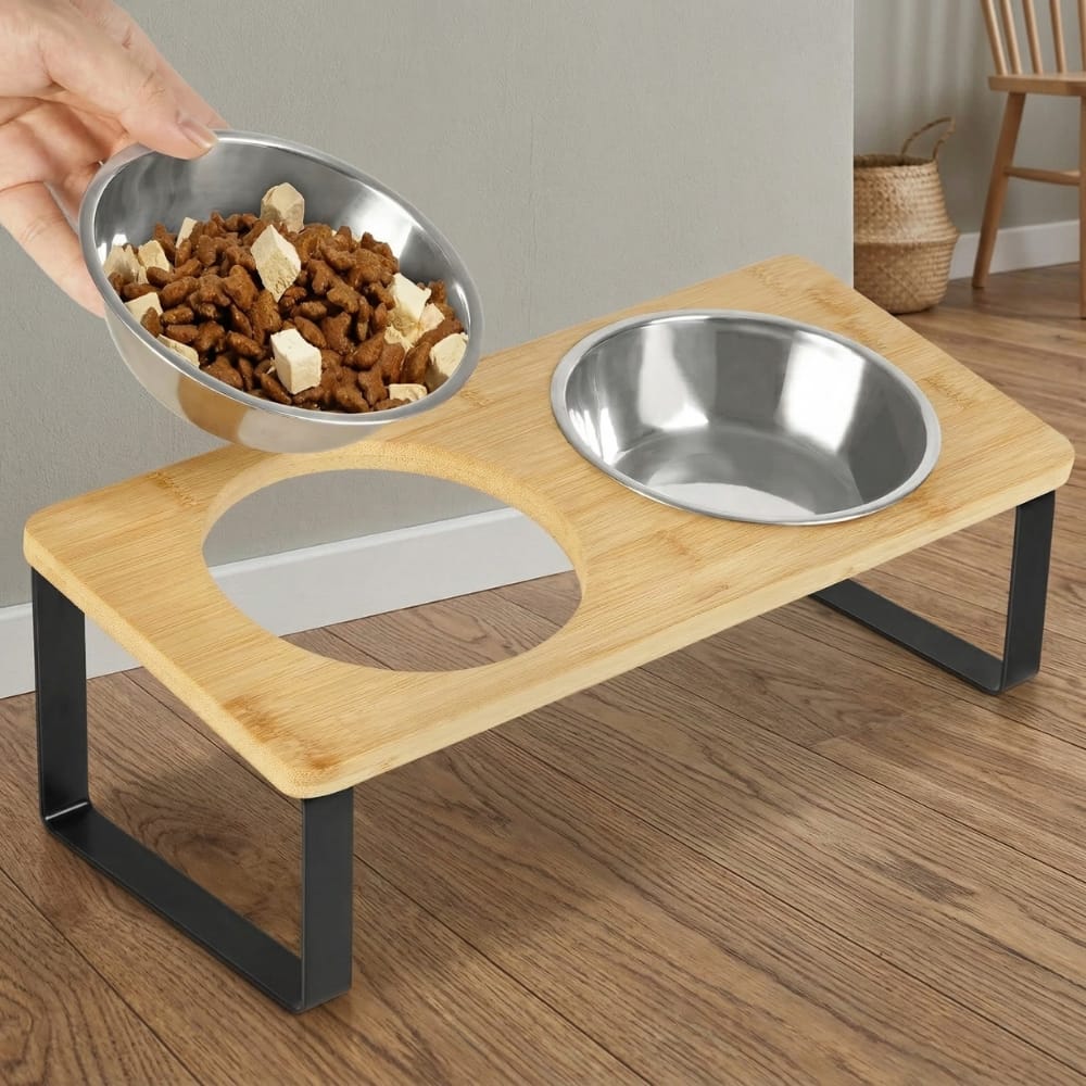 Chat Confort Gamelle Double Inox Chat Gamelle Double Inox Chat - Prête à nourrir