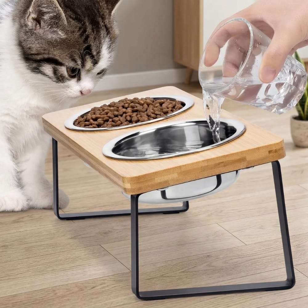 Chat Confort Gamelle Double Inox Chat Gamelle Double Inox Chat - Prête à nourrir
