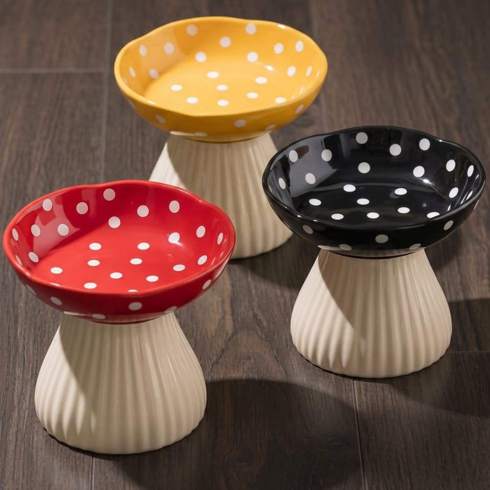 Chat Confort Gamelle Surélevée Champignon Gamelle Surélevée Champignon : Soulage la nuque Image