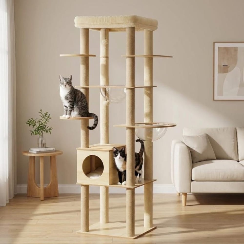 Chat Confort Grand Arbre à Chat en Bois Grand Arbre à Chat en Bois - Offrez du confort à votre chat