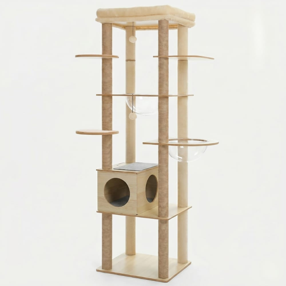 Chat Confort Grand Arbre à Chat en Bois Grand Arbre à Chat en Bois - Offrez du confort à votre chat