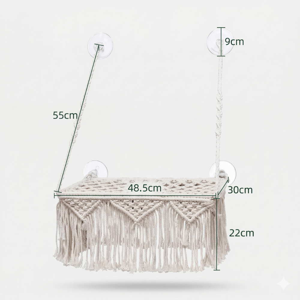 Chat Confort Hamac De Fenêtre Pour Chat En Macramé Hamac De Fenêtre Pour Chat En Macramé Confort immédiat