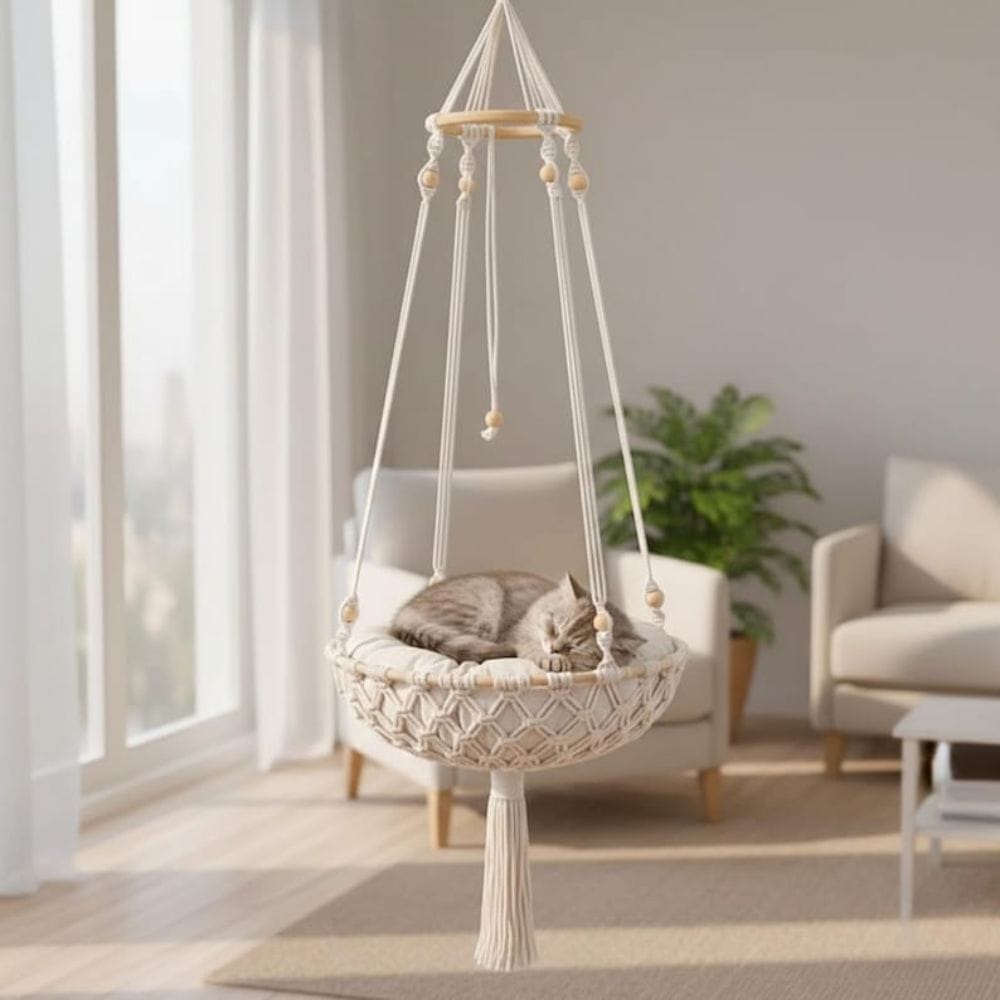 Chat Confort Hamac Pour Chat En Macramé Hamac Pour Chat En Macramé - Confort irrésistible