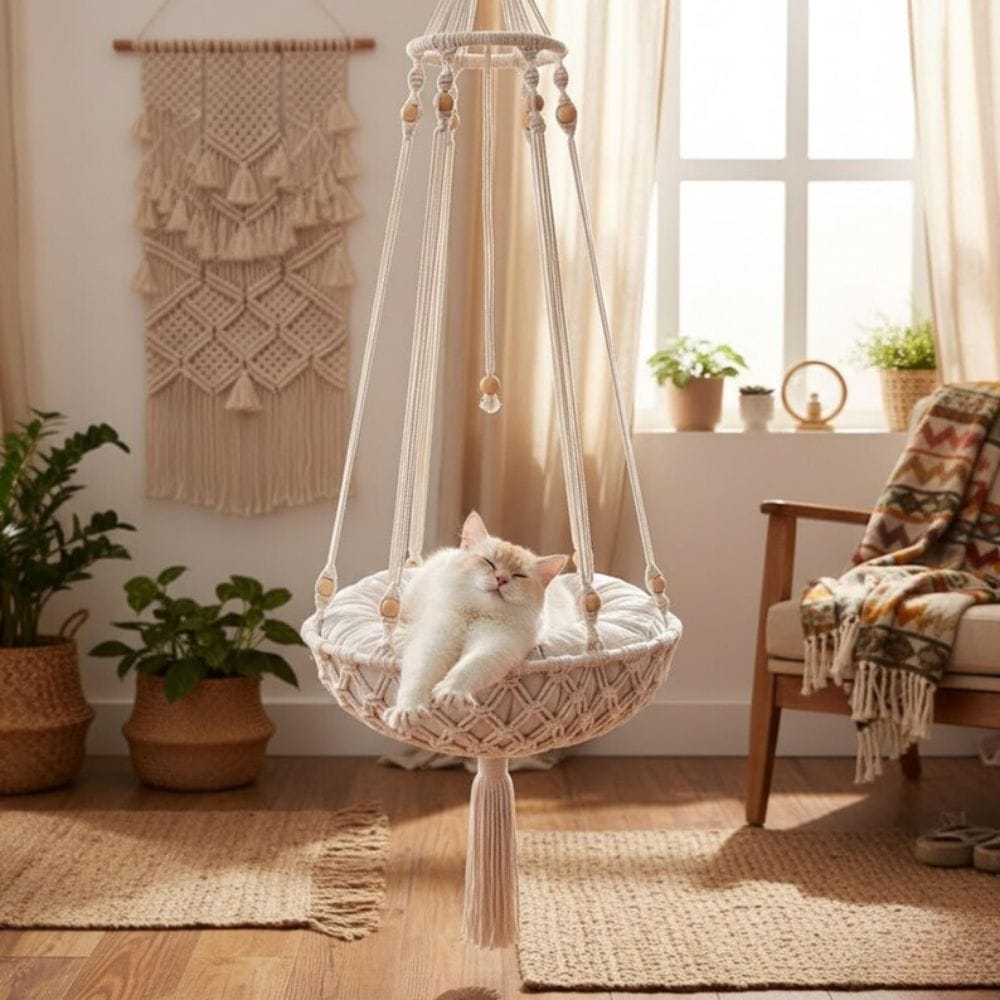 Chat Confort Hamac Pour Chat En Macramé Hamac Pour Chat En Macramé - Confort irrésistible