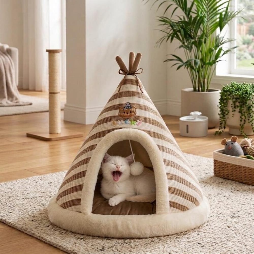 Chat Confort Niche Tipi Pour Chat Niche Tipi Pour Chat Craquez pour son cocon! Image