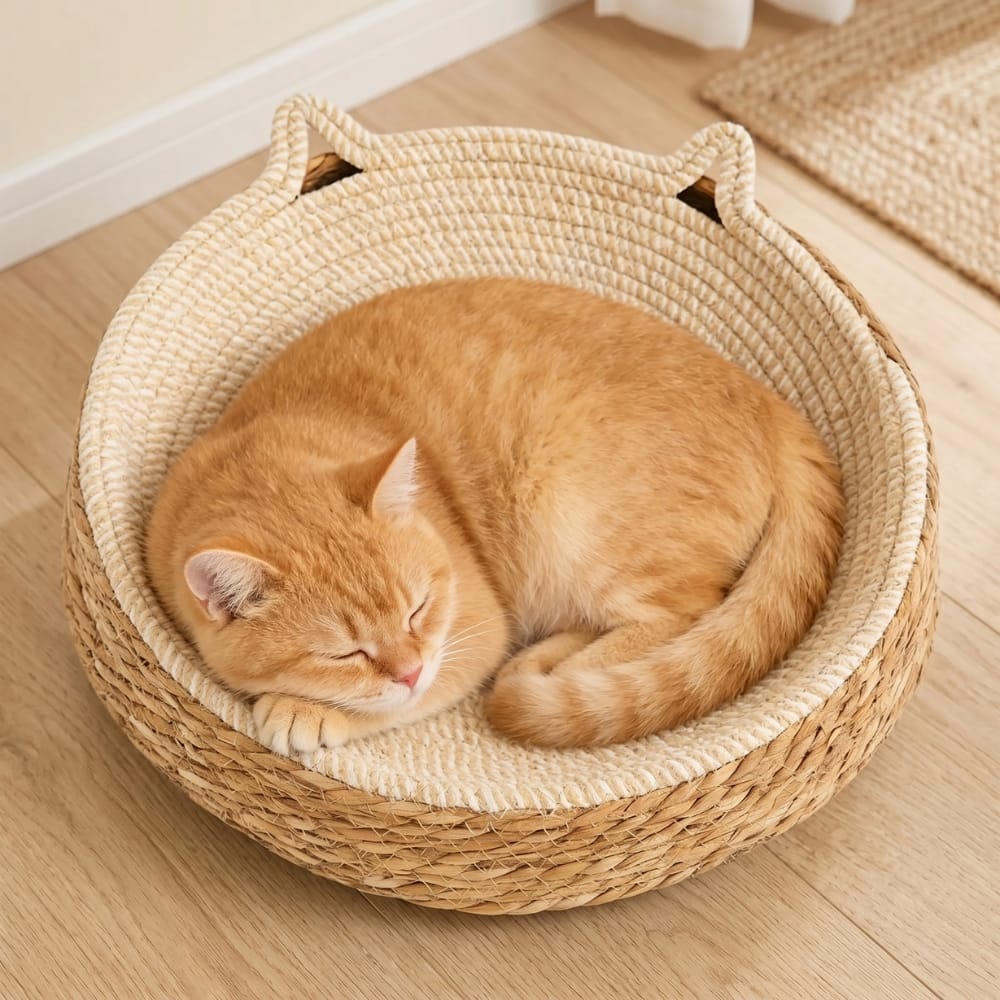 Chat Confort Panier Rond Pour Chat Panier Rond Pour Chat : Offrez-lui un cocon douillet Image