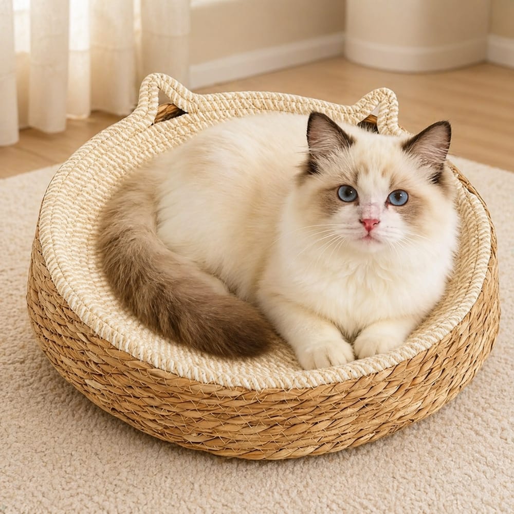 Chat Confort Panier Rond Pour Chat Panier Rond Pour Chat : Offrez-lui un cocon douillet Image