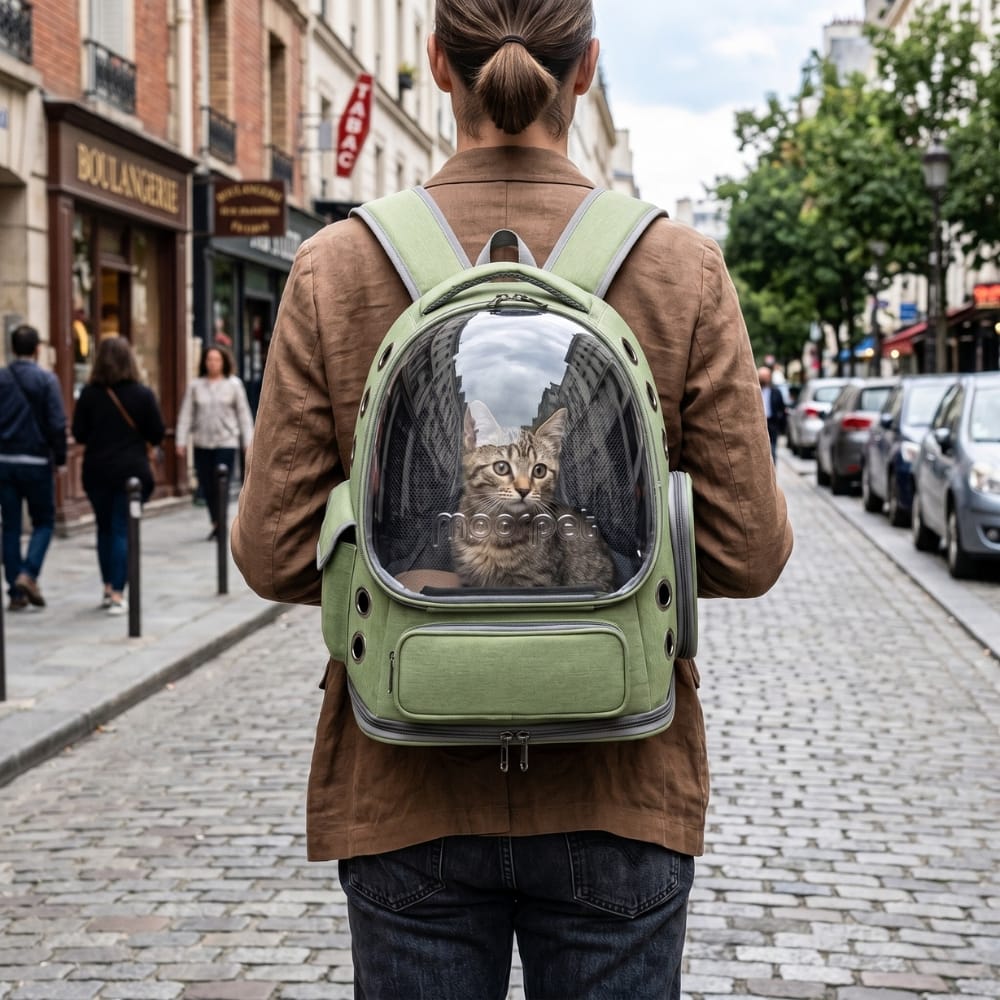 Chat Confort Sac à Dos Chat Transparent Sac à Dos Chat Transparent - Adoptez le look félin!